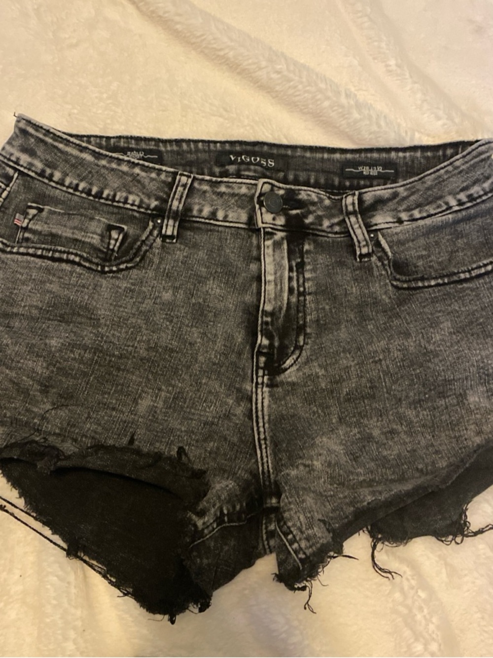 Vigoss Women's Washed Black Denim Cutoff Shorts